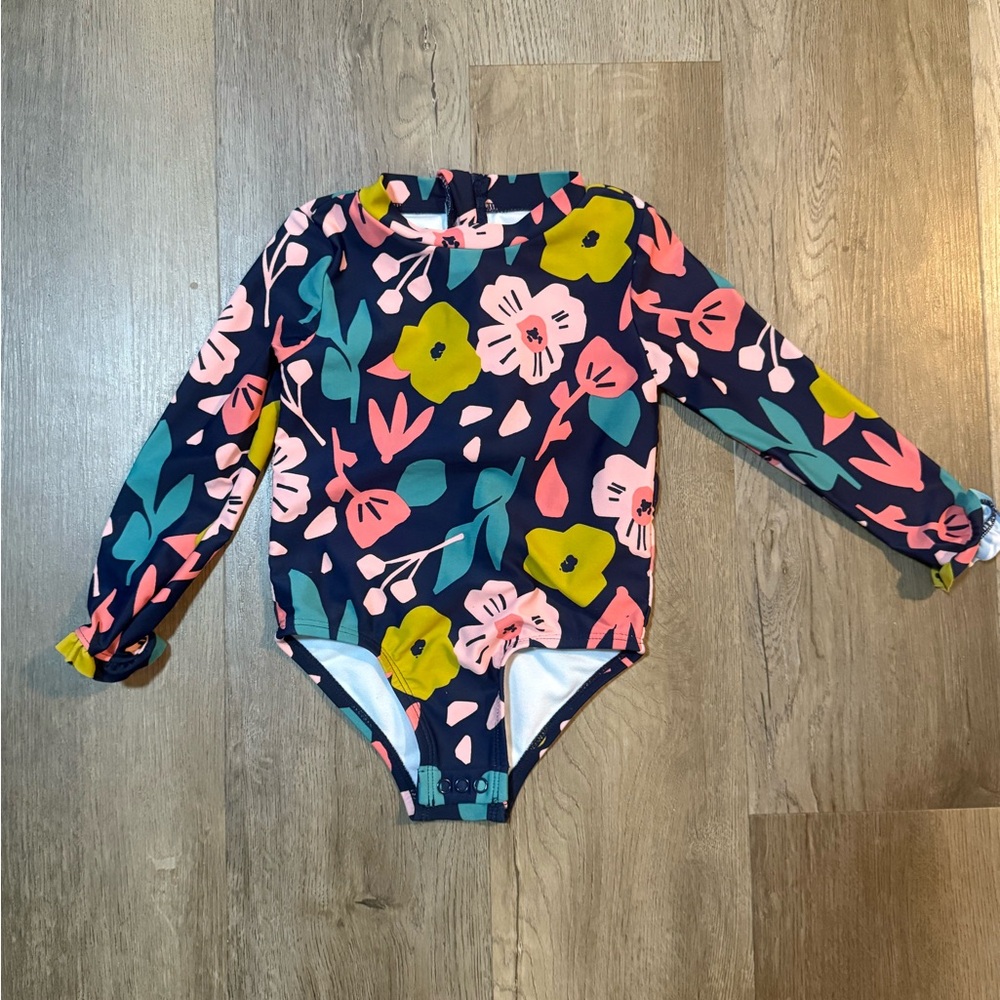 Navy Floral Kids Rashguard